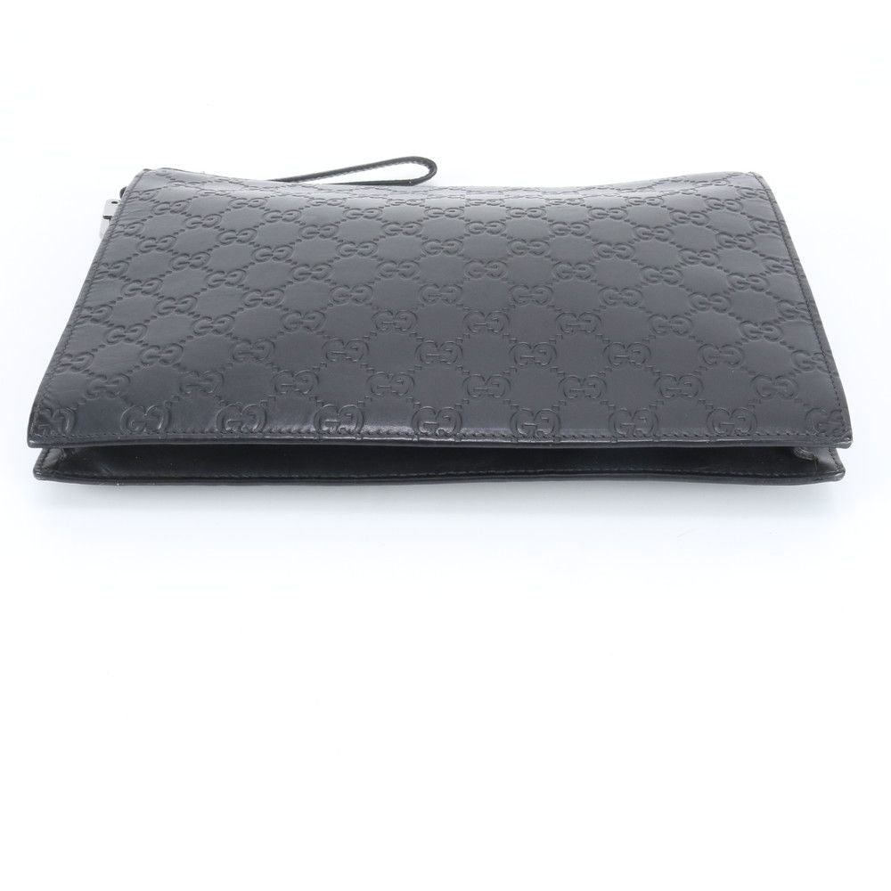 Gucci Guccissima Leather Clutch Pouch Business Black Eie — view 6