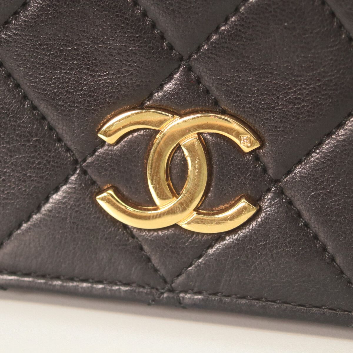Chanel Black Lamb Single Full Flap Push Lock Quilted 24 Chain Shoulder Bag — view 6