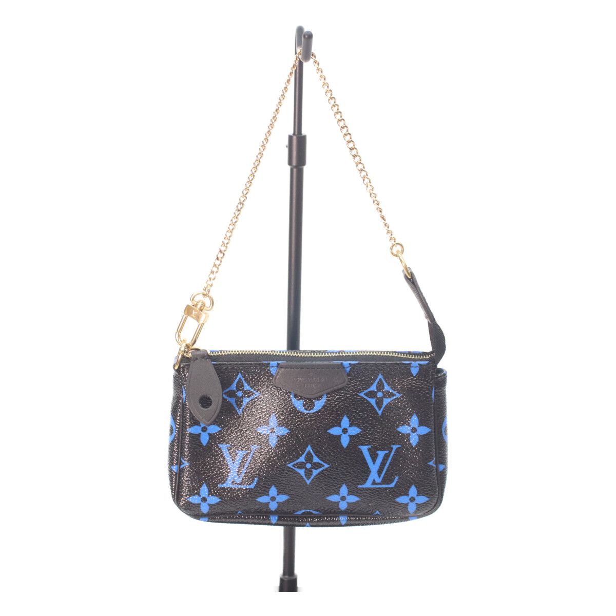Louis Vuitton Monogram Noir Blue Mini Pochette Shoulder Bag