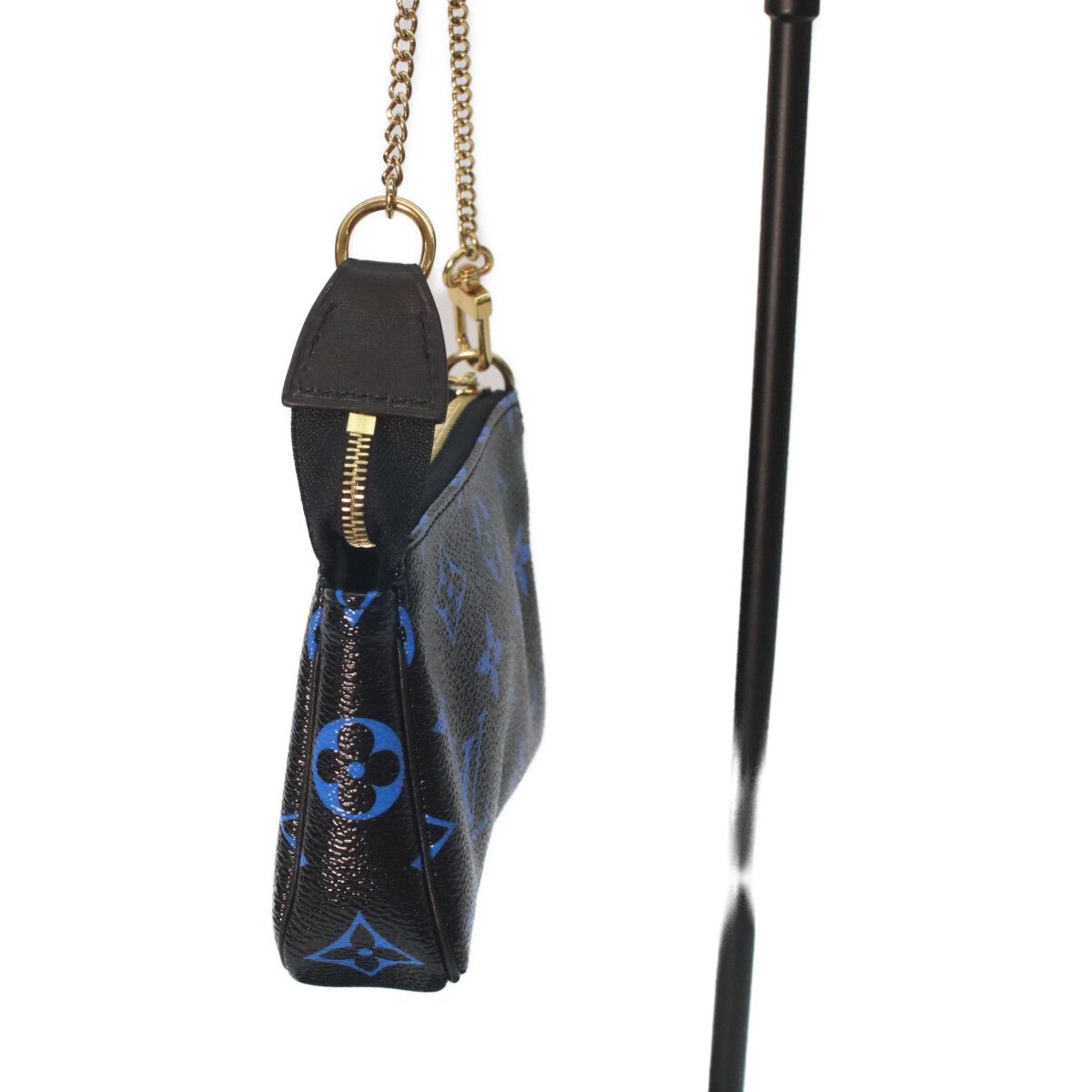 Louis Vuitton Monogram Noir Blue Mini Pochette Shoulder Bag — view 2