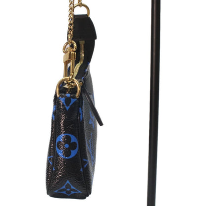 Louis Vuitton Monogram Noir Blue Mini Pochette Shoulder Bag — view 4