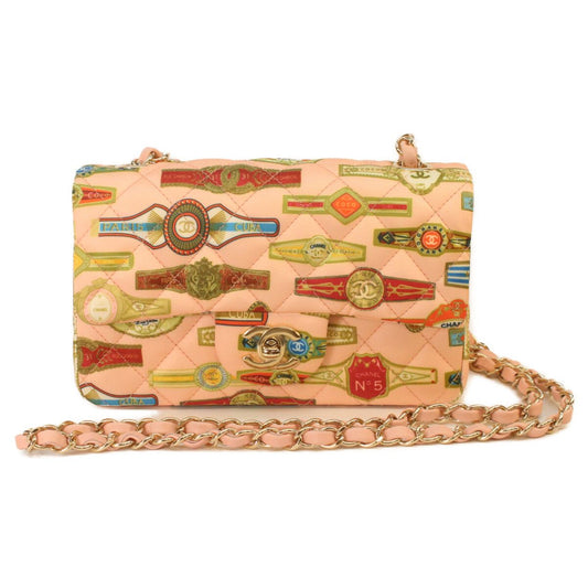 Chanel Cruise Cube Collection Satin Gold Mini Quilted 20 Shoulder Bag