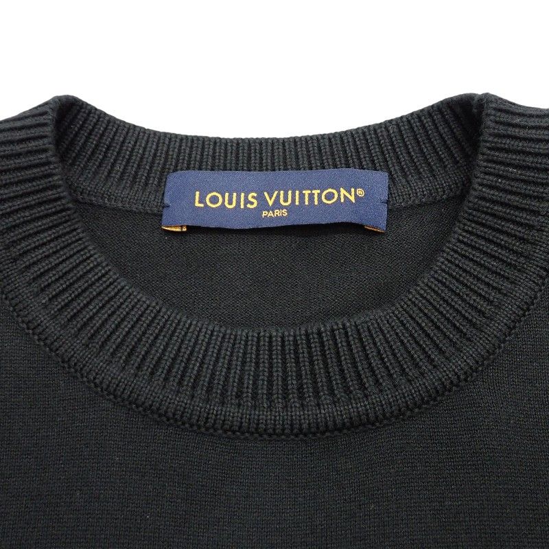 Louis Vuitton Signature Logo T-Shirt Short Sleeve Cotton Black — view 4