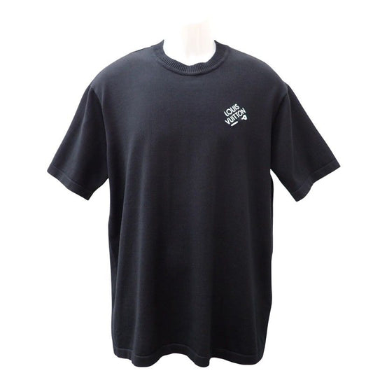 Louis Vuitton Signature Logo T-Shirt Short Sleeve Cotton Black