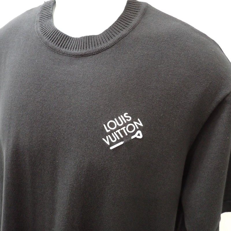 Louis Vuitton Signature Logo T-Shirt Short Sleeve Cotton Black — view 3