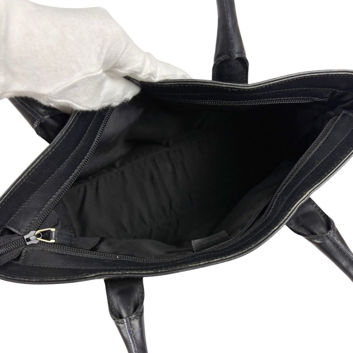 Gucci GG Canvas Tote Leather Black Shoulder Handbag — view 8