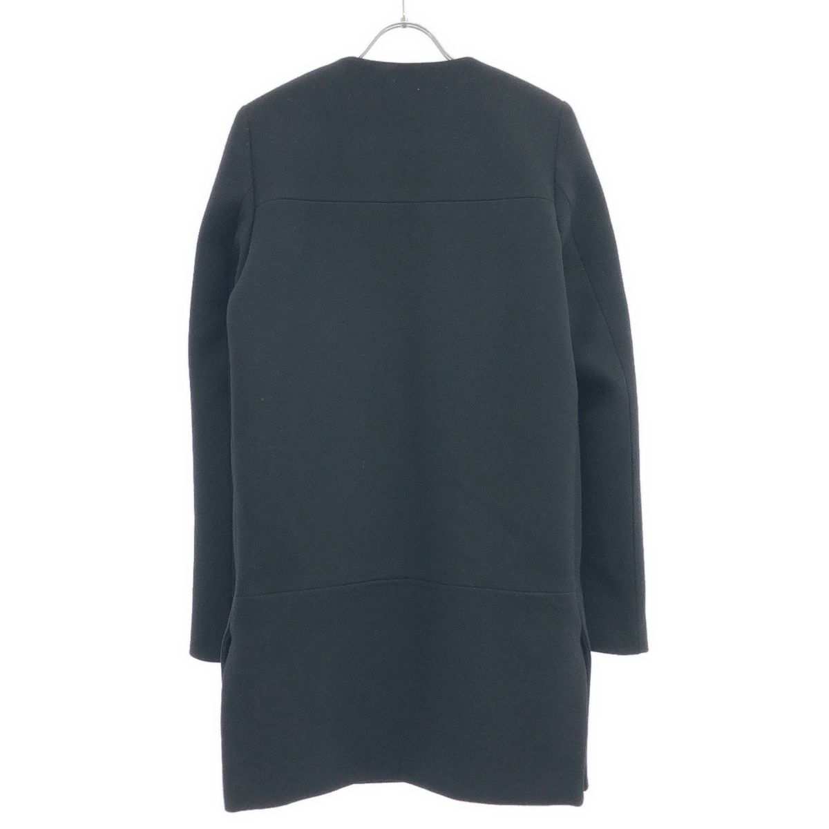 Balenciaga Color Wool Long Jacket Coat Black 36 — view 2