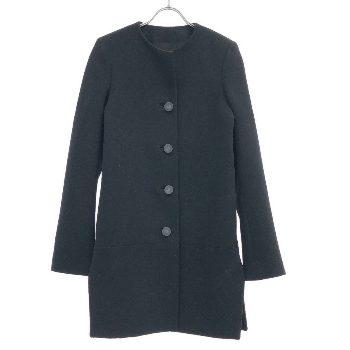 Balenciaga Color Wool Long Jacket Coat Black 36