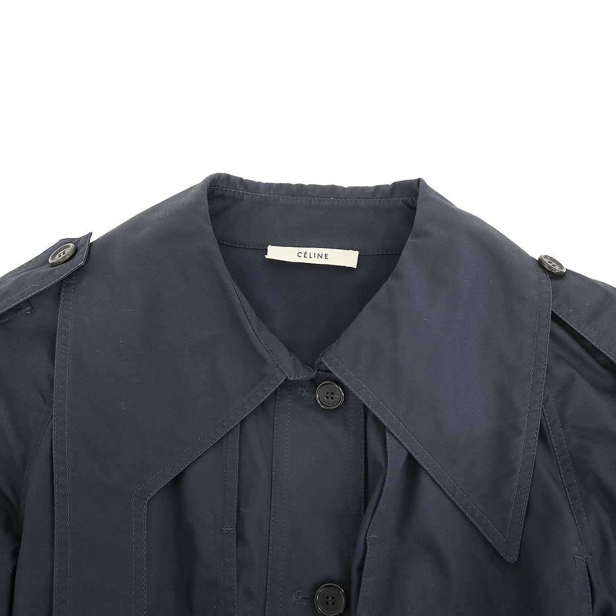 Celine by Phoebe Philo Belted Trench Coat 2 Navy 36 — view 4