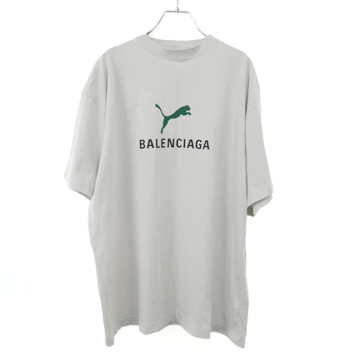 Balenciaga Puma Logo Print T-Shirt Gray