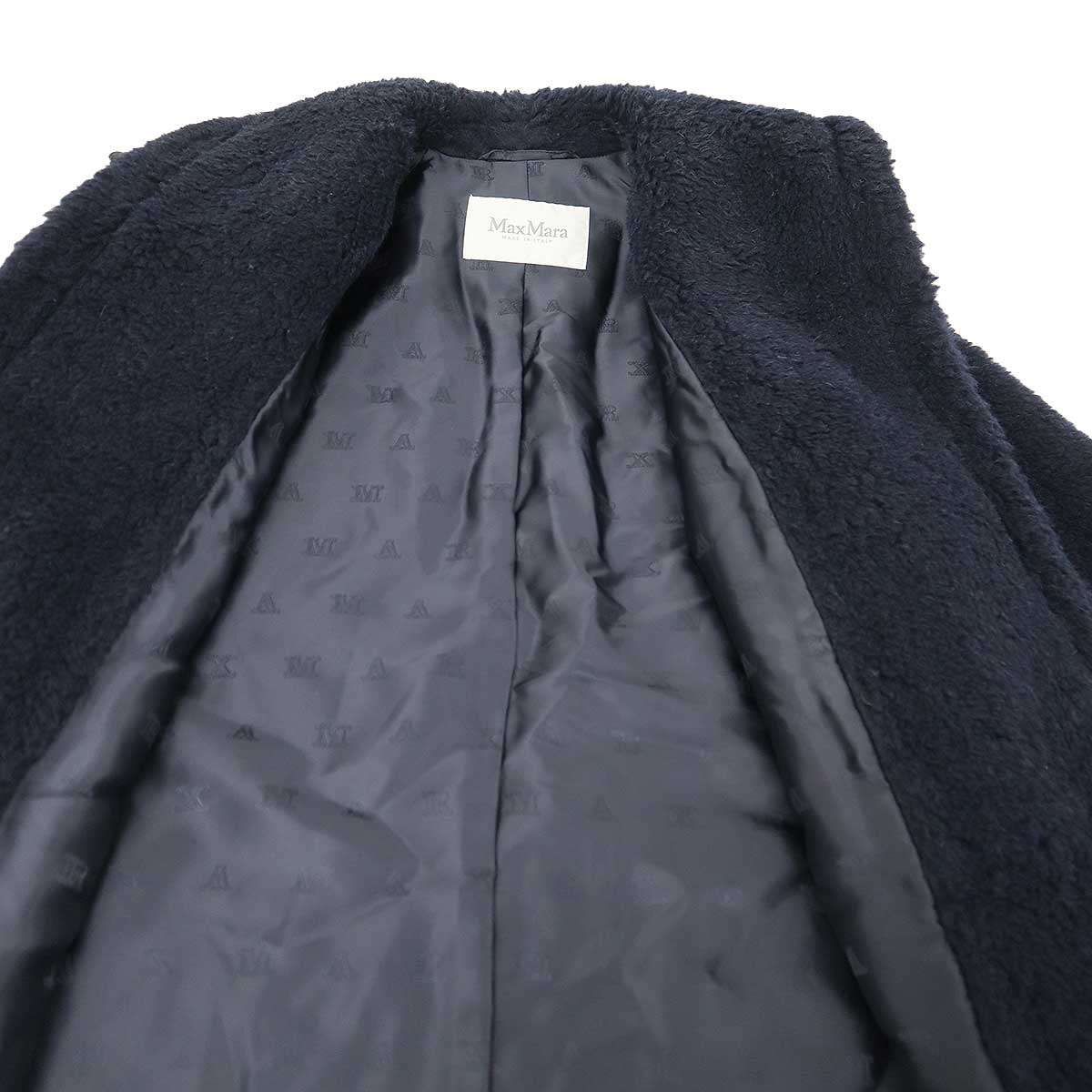 Max Mara Maxmara Teddy Bear Alpaca Coat Icon Navy 34 — view 6