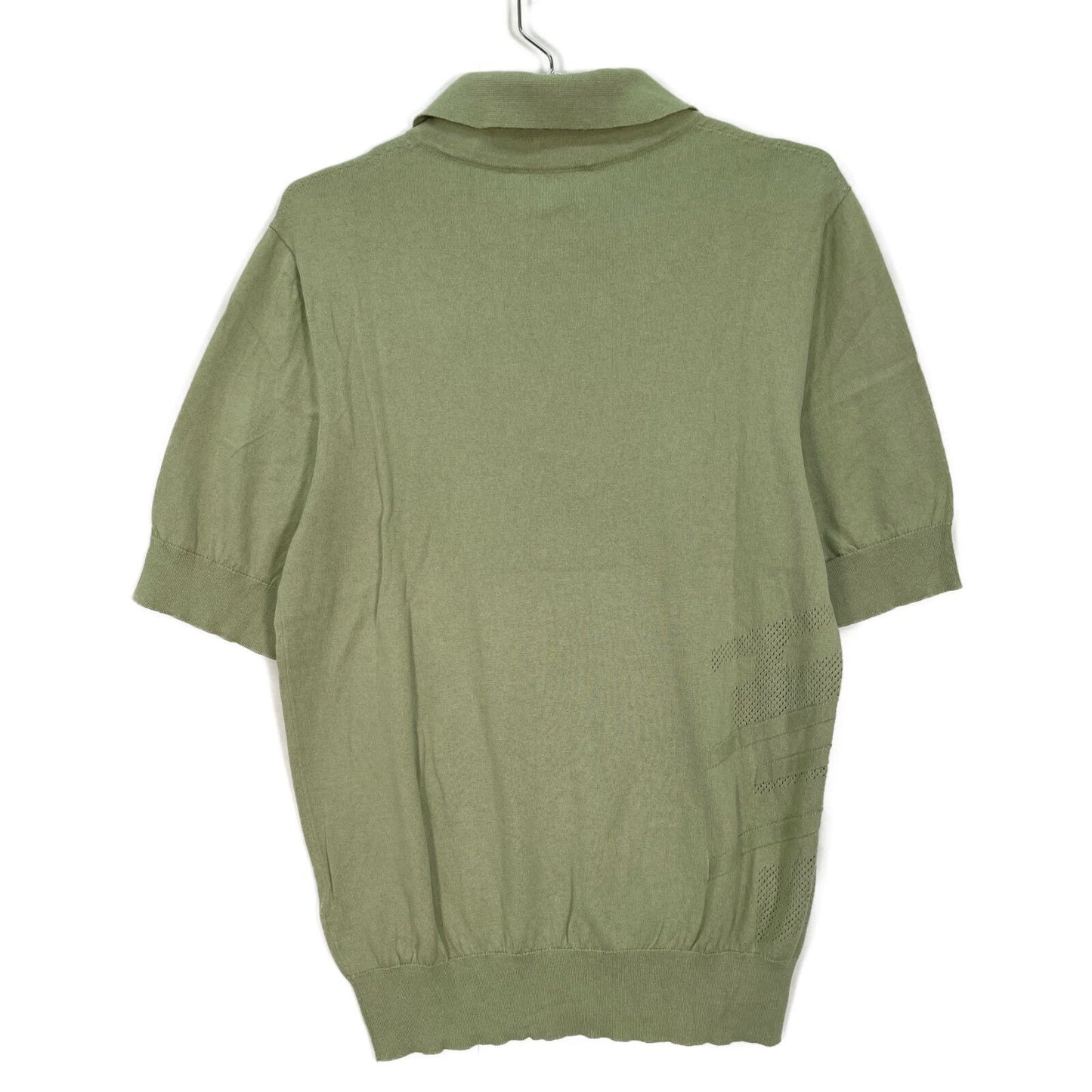 Hermes Green Cotton Wool Short Sleeve Knit Polo Shirt — view 2