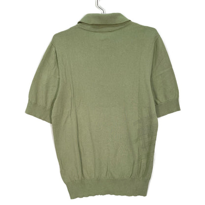 Hermes Green Cotton Wool Short Sleeve Knit Polo Shirt — view 2