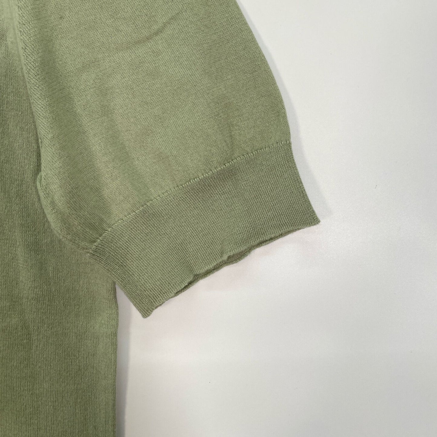 Hermes Green Cotton Wool Short Sleeve Knit Polo Shirt — view 6