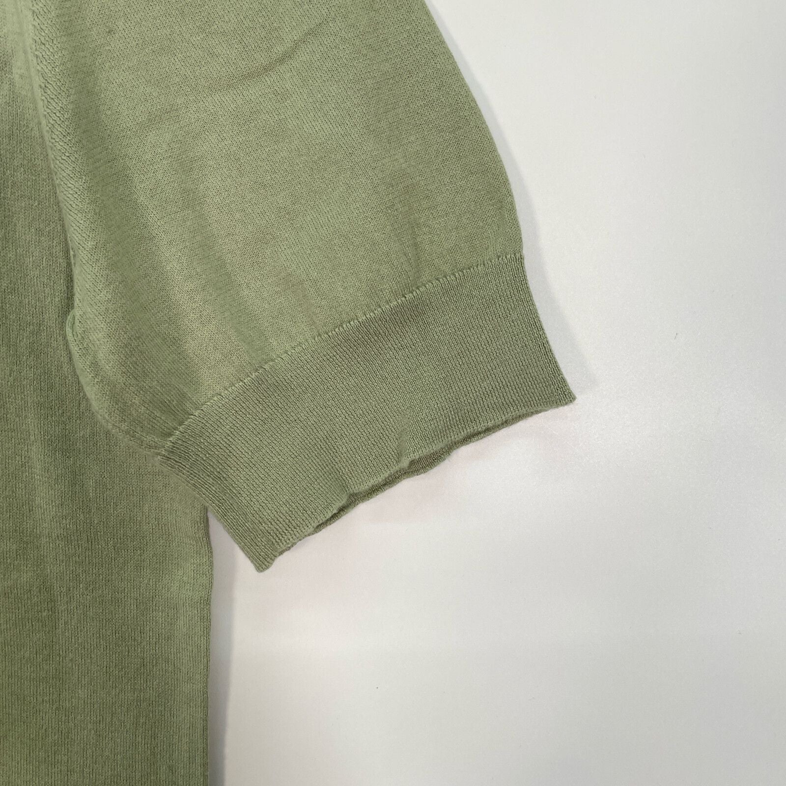 Hermes Green Cotton Wool Short Sleeve Knit Polo Shirt — view 6