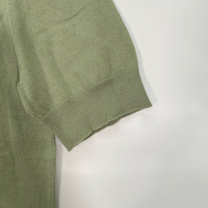 Hermes Green Cotton Wool Short Sleeve Knit Polo Shirt — view 6