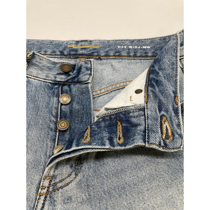 Saint Laurent Paris Light Blue Cotton YSL Logo Charm Denim Pants 24 — view 3