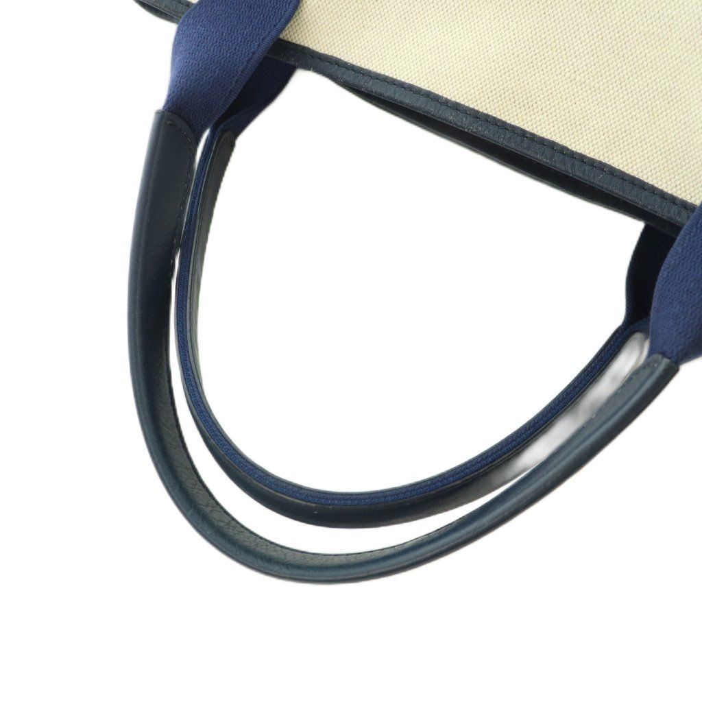 Balenciaga Navy Cabas Tote Canvas Ivory — view 5