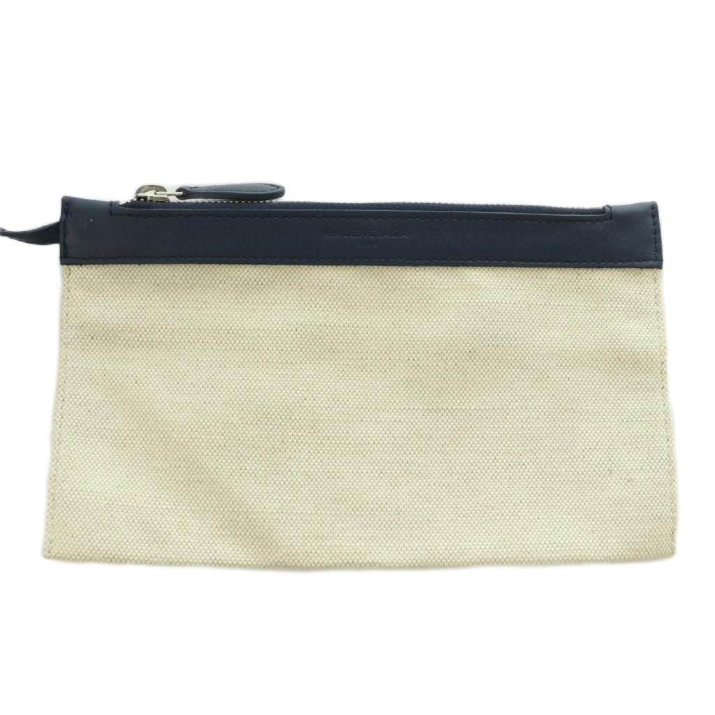 Balenciaga Navy Cabas Tote Canvas Ivory — view 7
