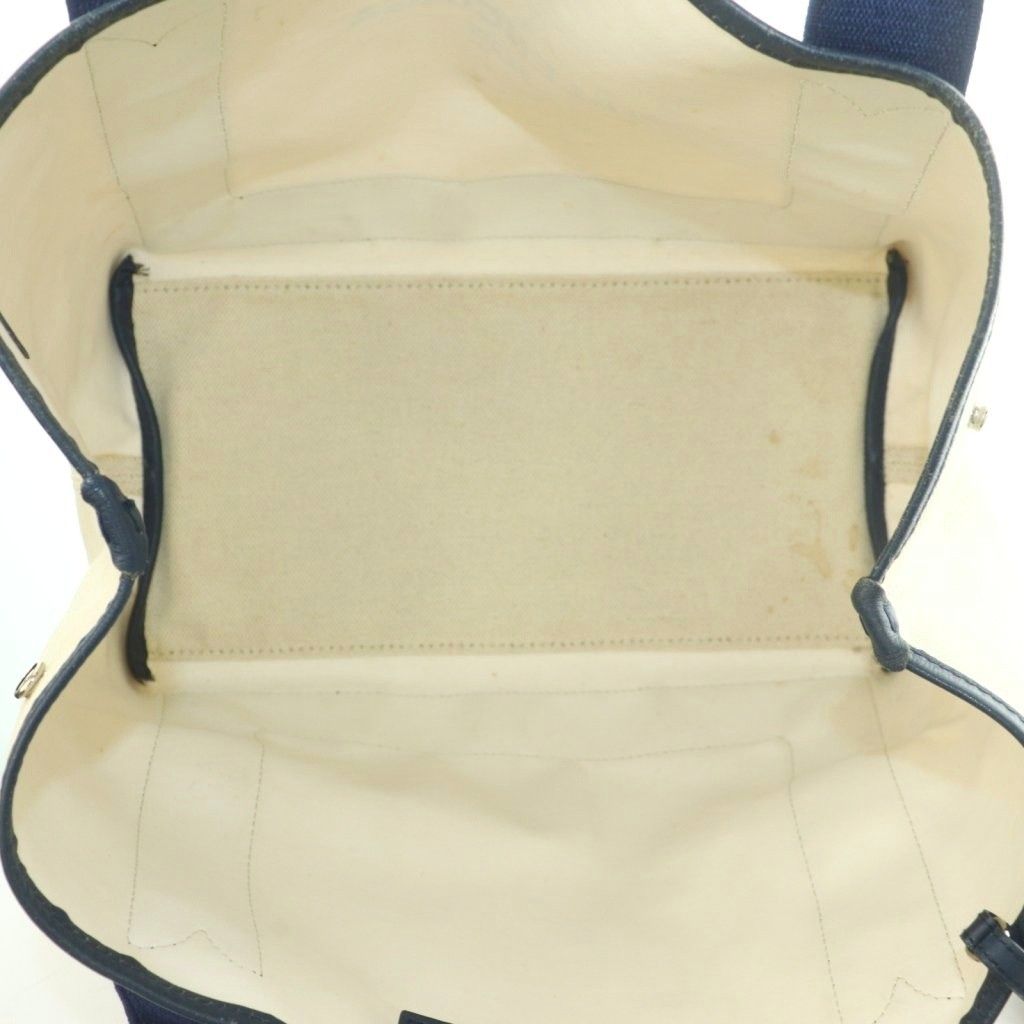 Balenciaga Navy Cabas Tote Canvas Ivory — view 6