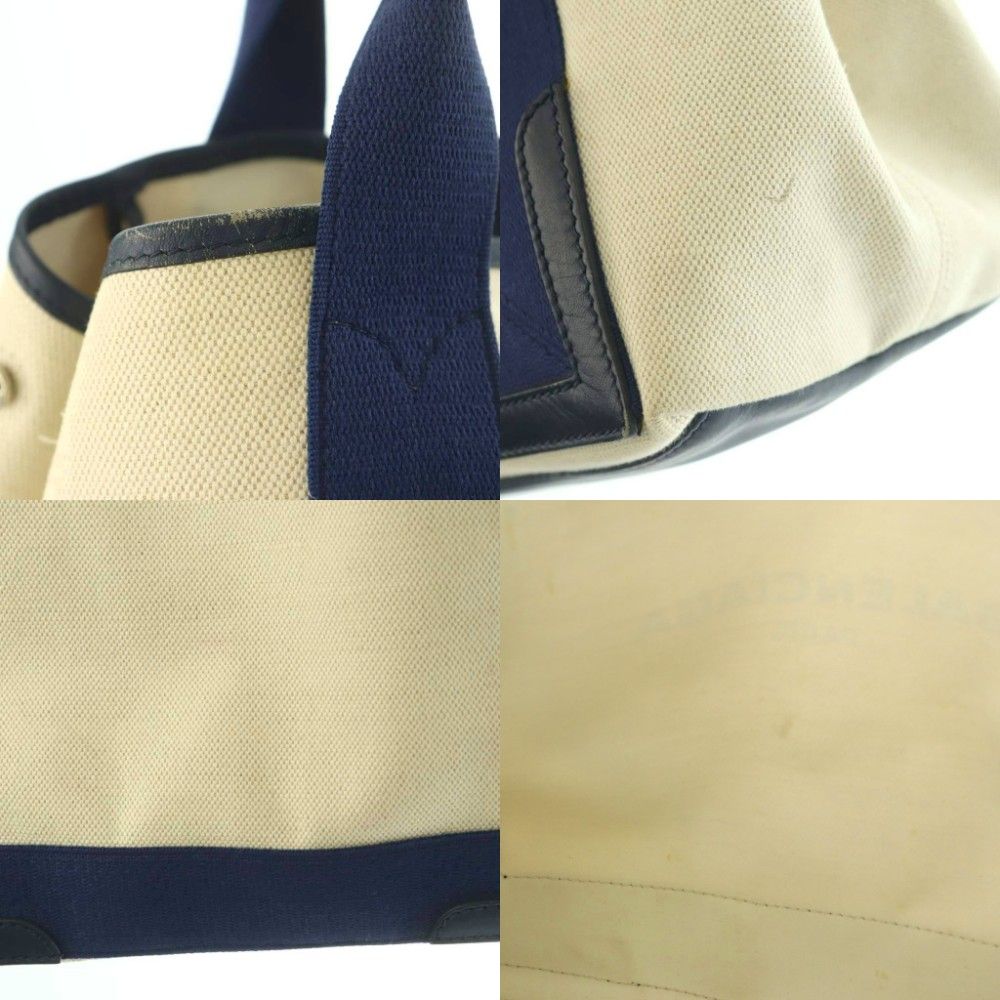 Balenciaga Navy Cabas Tote Canvas Ivory — view 9