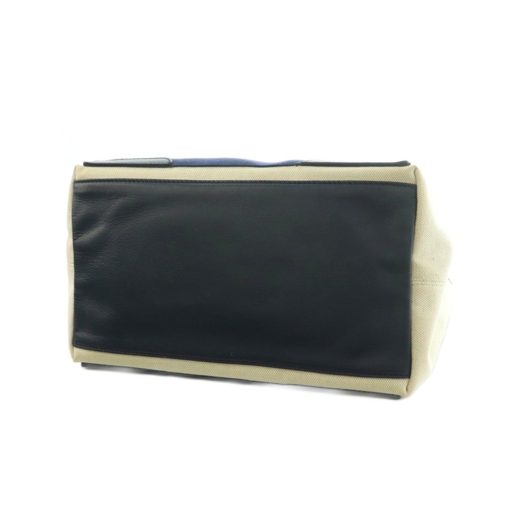 Balenciaga Navy Cabas Tote Canvas Ivory — view 4