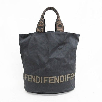 Fendi Tote Logo Black Brown
