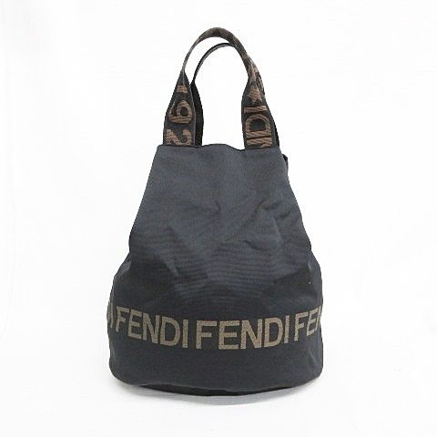 Fendi Tote Logo Black Brown — view 5