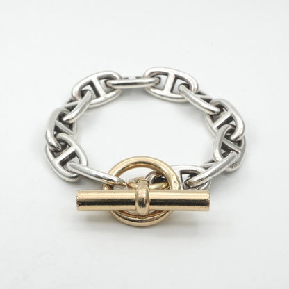 Hermes Chaine D'ancre Bracelet Bangle Calf Silver