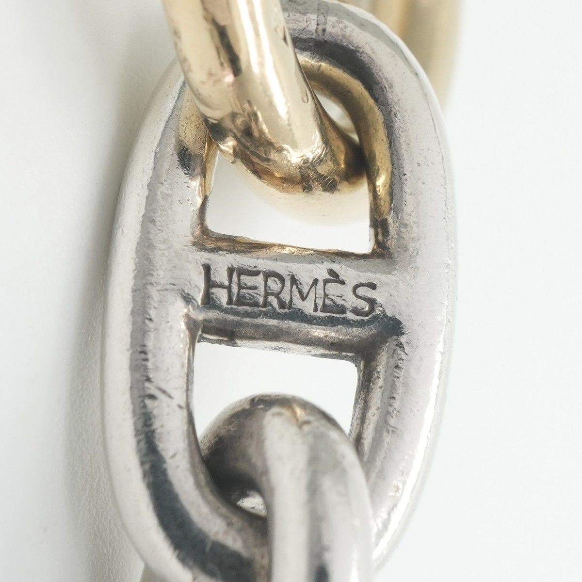 Hermes Chaine D'ancre Bracelet Bangle Calf Silver — view 4