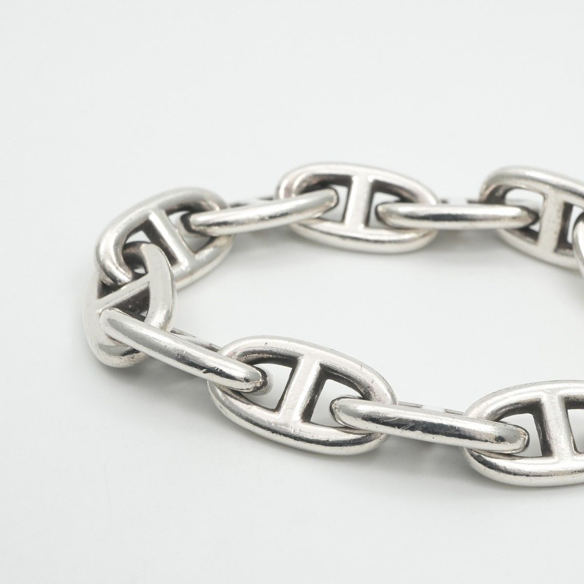Hermes Chaine D'ancre Bracelet Bangle Calf Silver — view 2
