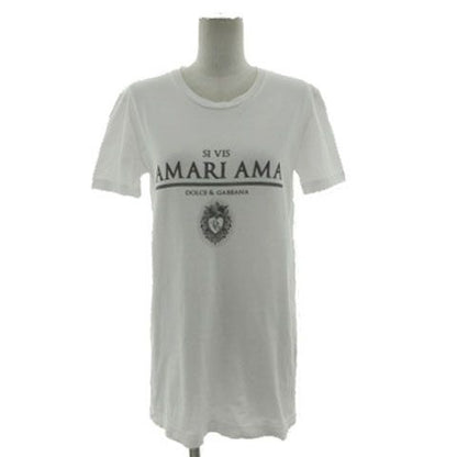 Dolce & Gabbana T-Shirt Short Sleeve Amari Ama Print Cotton White 36 — view 2