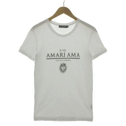 Dolce & Gabbana T-Shirt Short Sleeve Amari Ama Print Cotton White 36