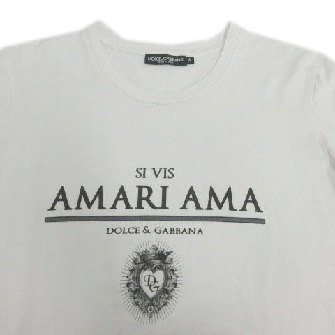 Dolce & Gabbana T-Shirt Short Sleeve Amari Ama Print Cotton White 36 — view 3
