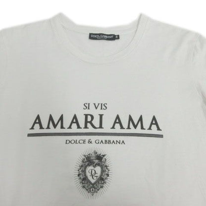 Dolce & Gabbana T-Shirt Short Sleeve Amari Ama Print Cotton White 36 — view 3