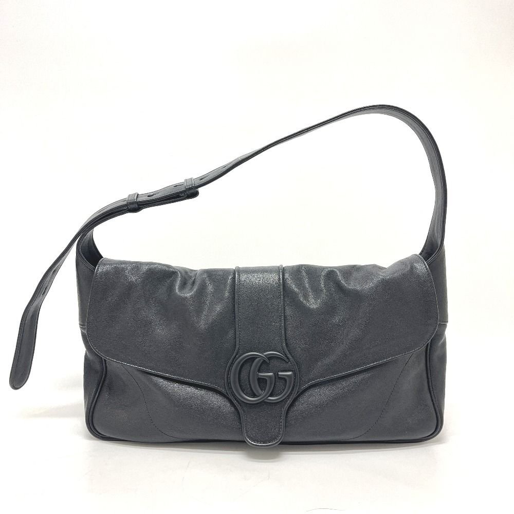 Gucci Shoulder Bag GG Marmont Leather Black