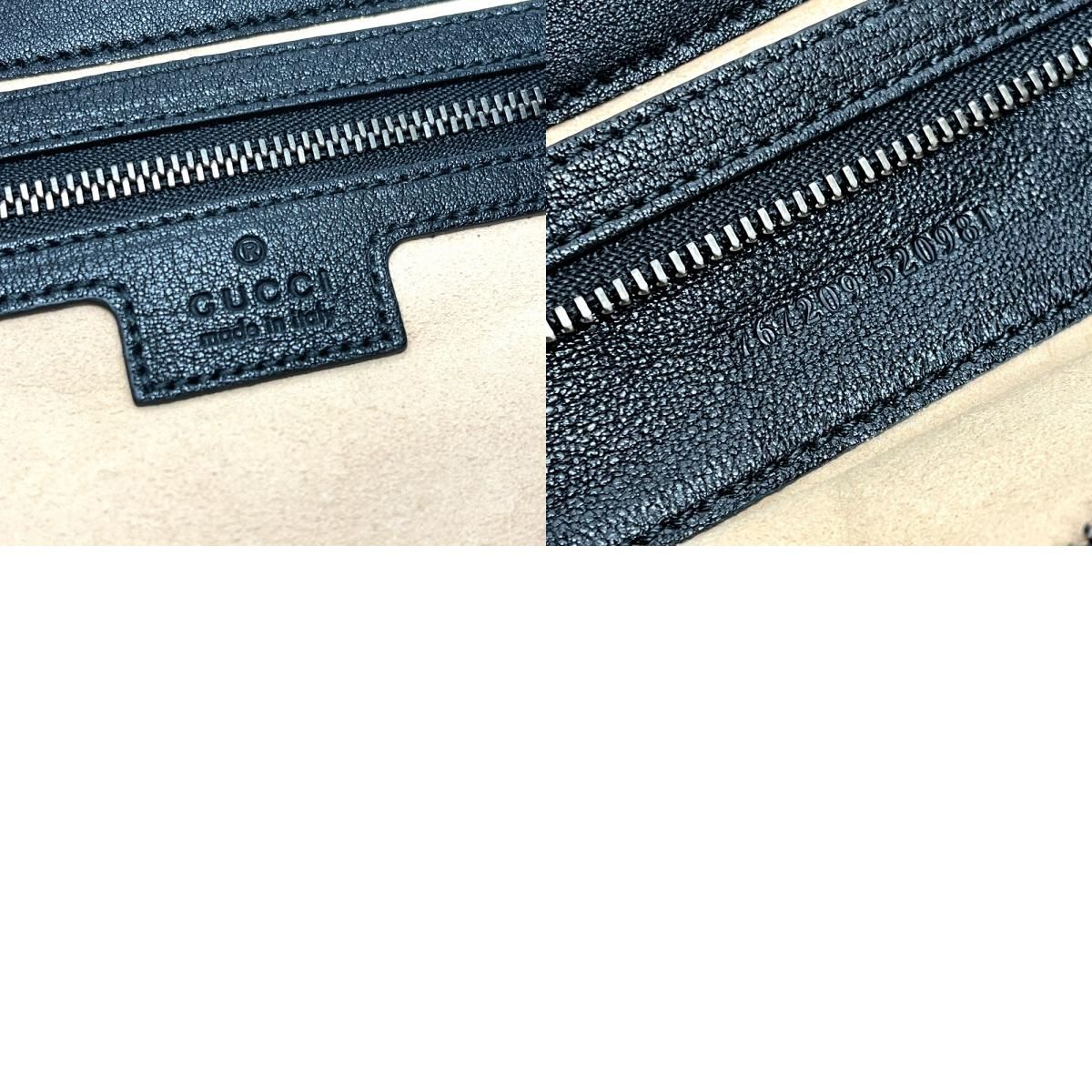 Gucci Shoulder Bag GG Marmont Leather Black — view 9