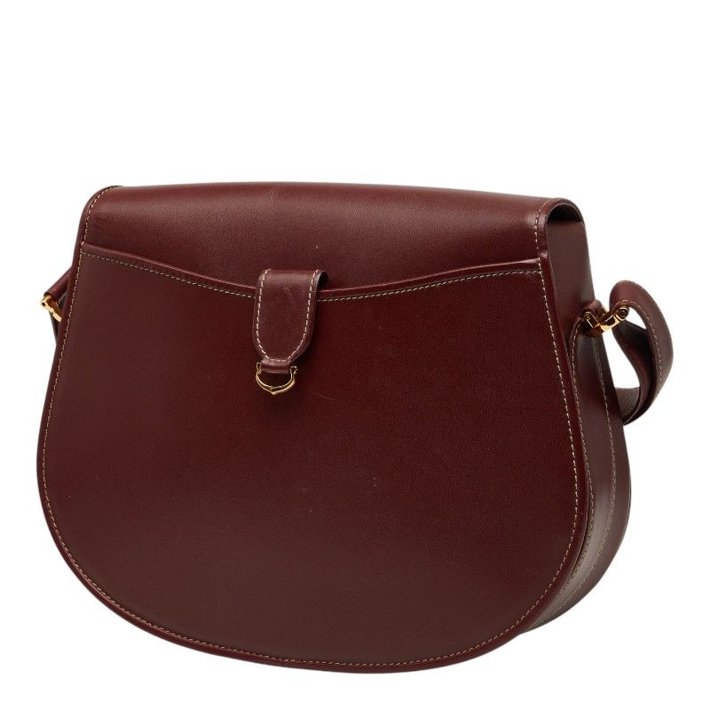Cartier Must Line Shoulder Bag Wine Red Bordeaux Leather — view 2