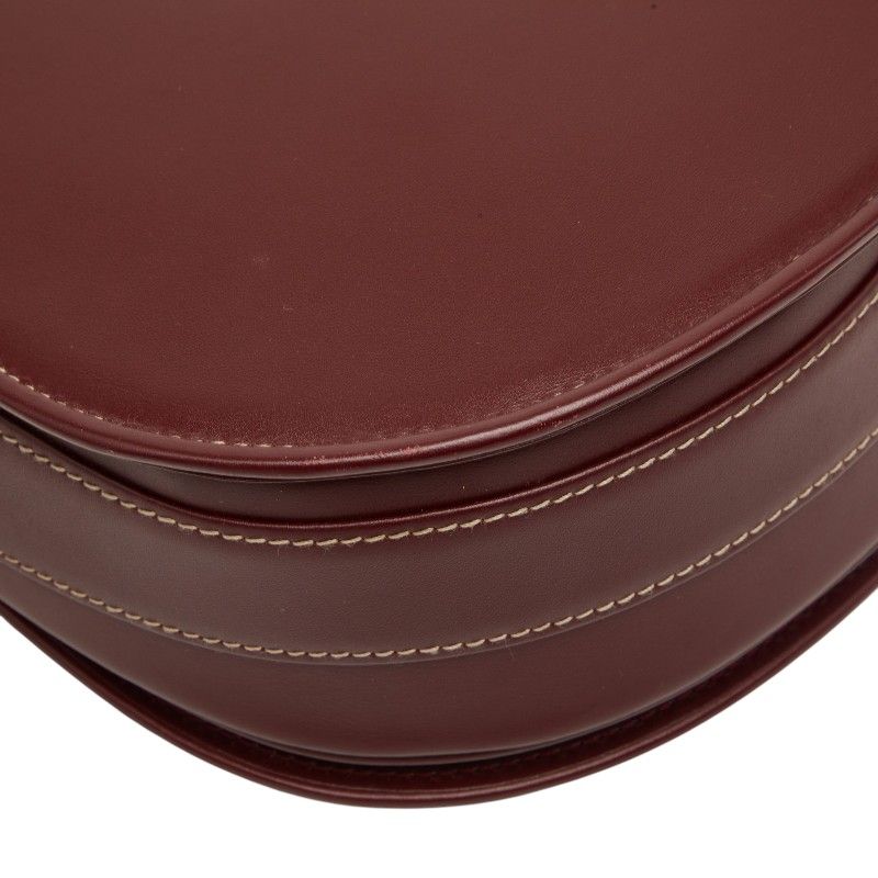 Cartier Must Line Shoulder Bag Wine Red Bordeaux Leather — view 7