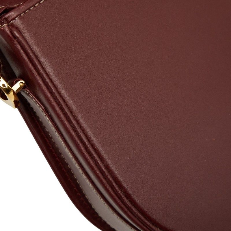 Cartier Must Line Shoulder Bag Wine Red Bordeaux Leather — view 8