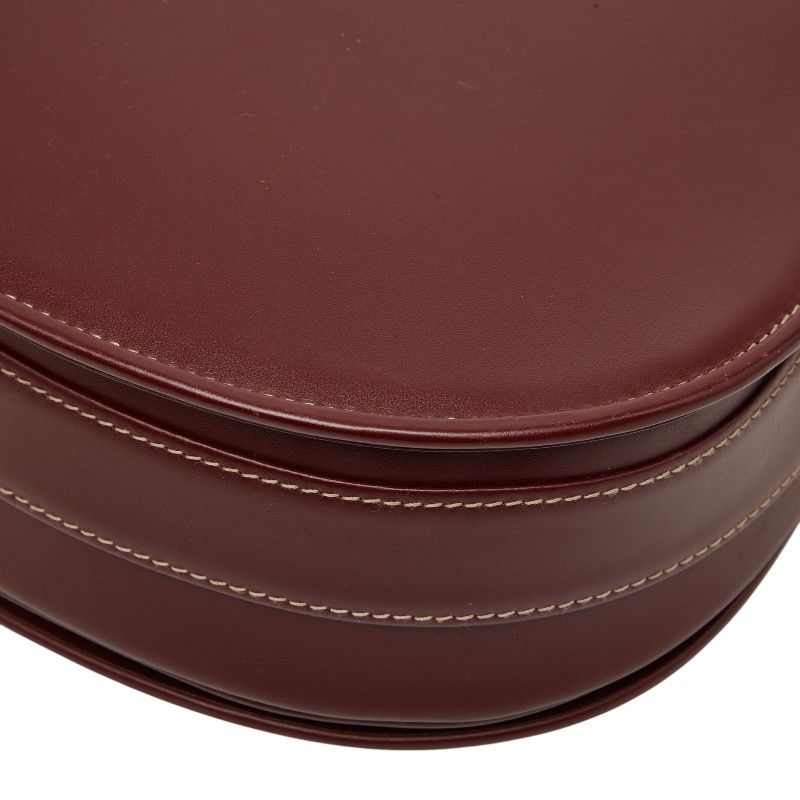 Cartier Must Line Shoulder Bag Wine Red Bordeaux Leather — view 6