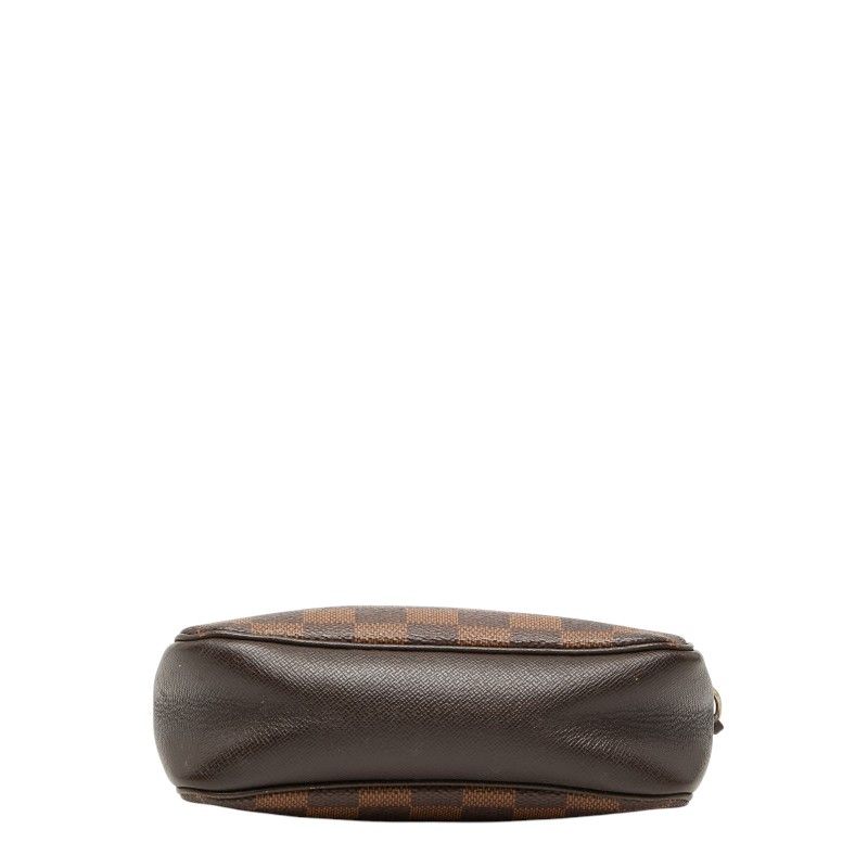 Louis Vuitton Damier Trousse Makeup Pouch Mini Handbag Brown Leather — view 3