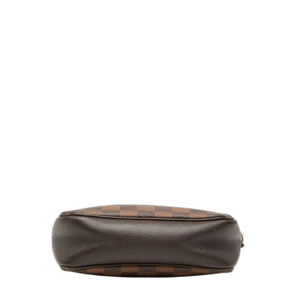 Louis Vuitton Damier Trousse Makeup Pouch Mini Handbag Brown Leather — view 3