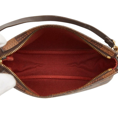Louis Vuitton Damier Trousse Makeup Pouch Mini Handbag Brown Leather — view 9