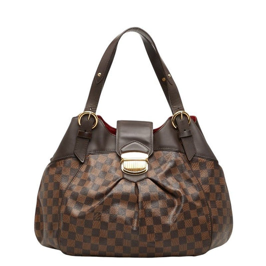 Louis Vuitton Damier Sistina GM Tote Brown Leather