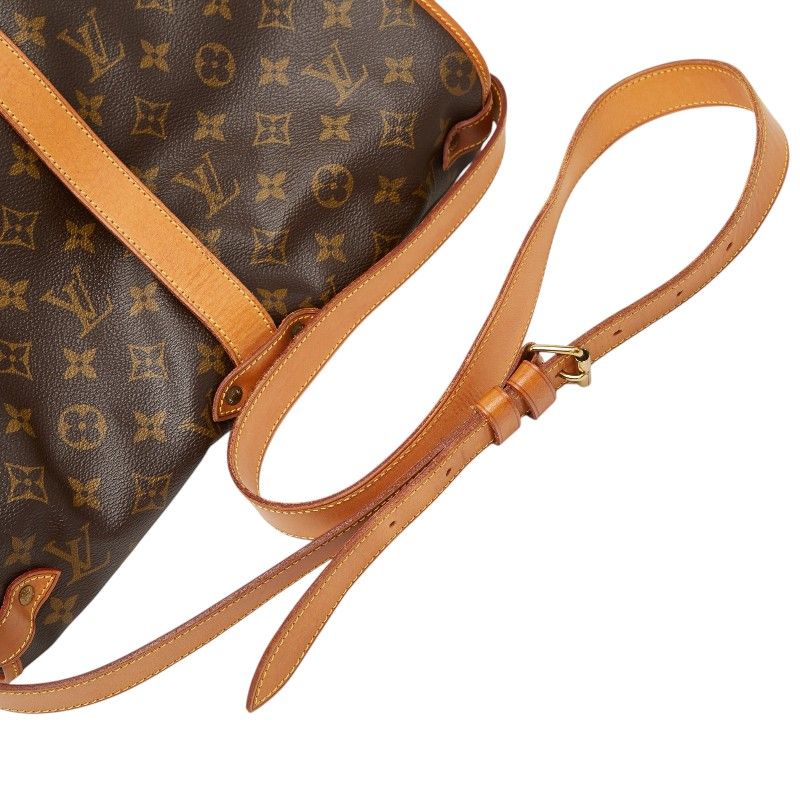 Louis Vuitton Monogram Saumur 35 Crossbody Shoulder Bag Brown Leather — view 8