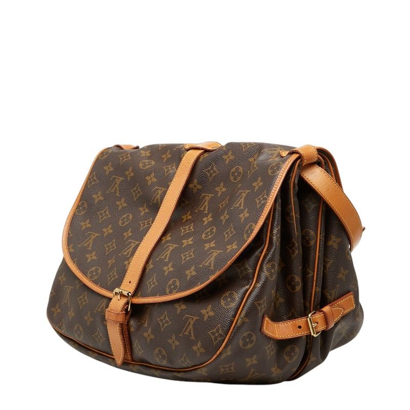 Louis Vuitton Monogram Saumur 35 Crossbody Shoulder Bag Brown Leather — view 2