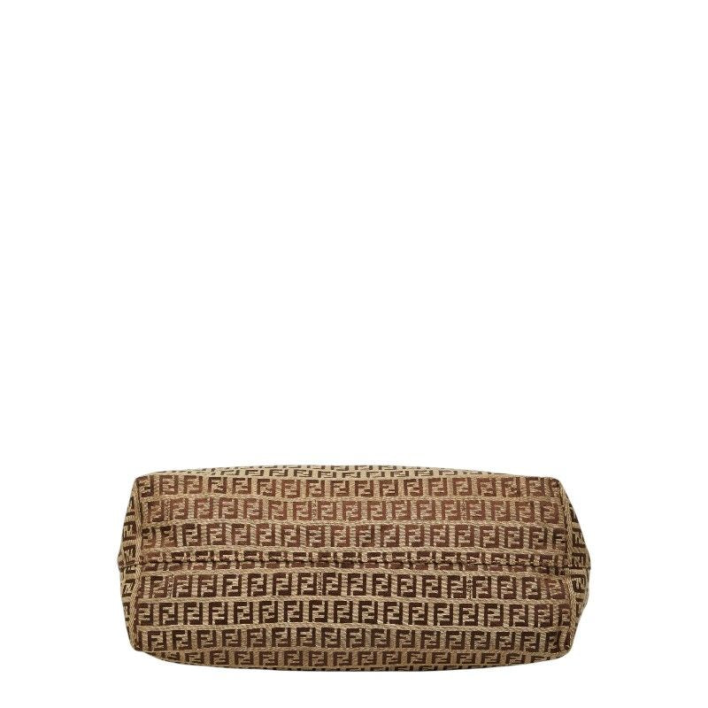 Fendi Zucchino Tote Beige Brown Canvas Leather — view 3