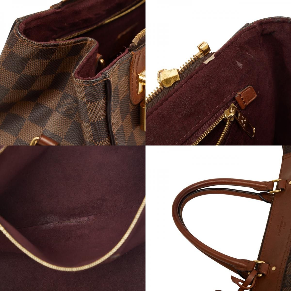 Louis Vuitton Damier Greenwich 2-Way Shoulder Bag Brown Leather — view 9