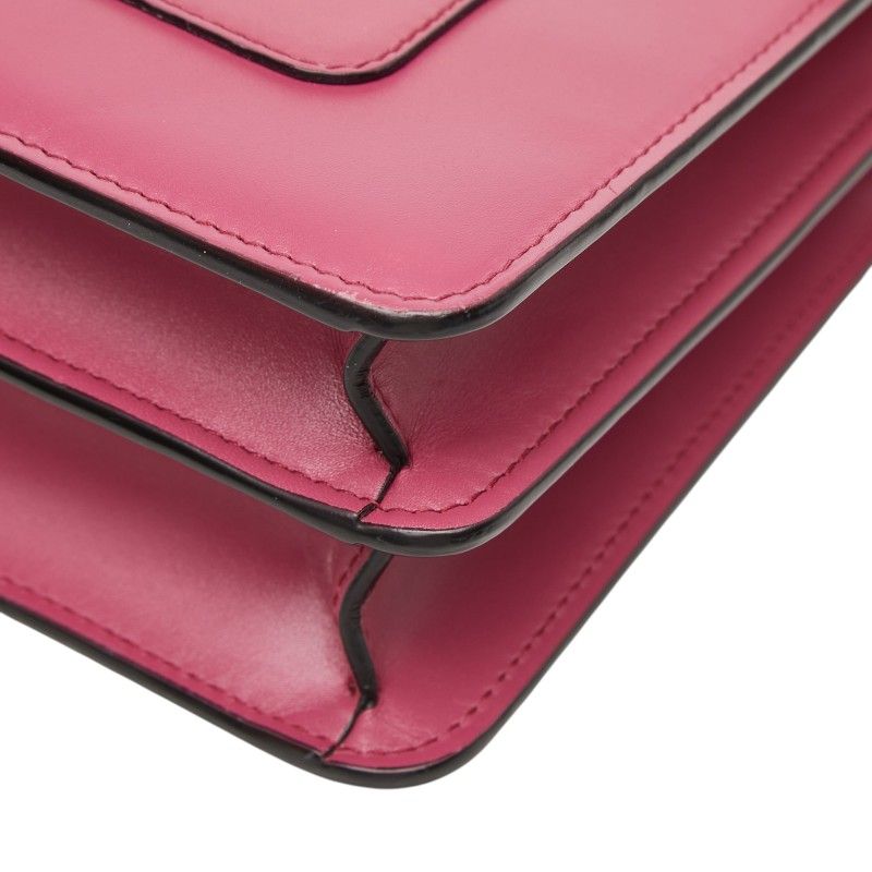 Bvlgari Serpenti Forever Chain Shoulder Bag Berry Tourmaline Pink Leather Onyx — view 4
